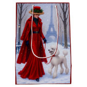 Miniature Poodle Holiday  Mittlere Geschenktüte (Rückseite)