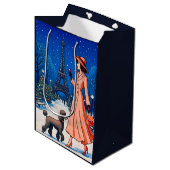 Miniature Poodle Holiday  Mittlere Geschenktüte (Vorderseite Schrägansicht)