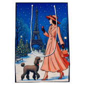Miniature Poodle Holiday  Mittlere Geschenktüte (Rückseite)