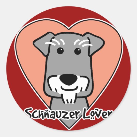 Miniature Schauzer Lover Runder Aufkleber (Vorderseite)