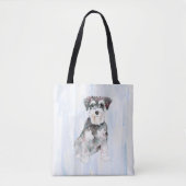 Miniature Schnauzer AquarellfarbIllustration Tasche (Vorderseite)