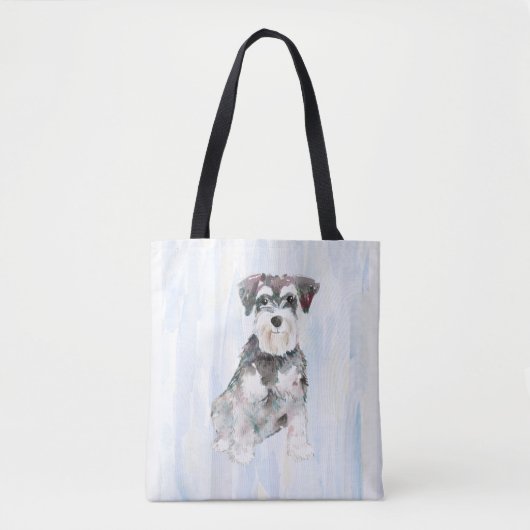 Miniature Schnauzer AquarellfarbIllustration Tasche (Vorderseite)