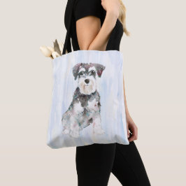 Miniature Schnauzer AquarellfarbIllustration Tasche