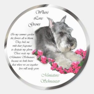 Miniature Schnauzer Art Ohrts Runder Aufkleber