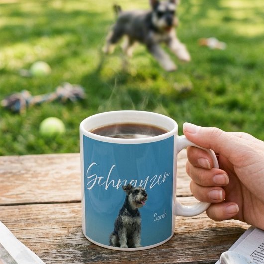Miniature Schnauzer Benutzerdefinierter Name Retro Kaffeetasse
