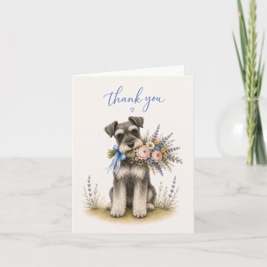 Miniature Schnauzer Blumenstrauß Danke (Vorderseite)