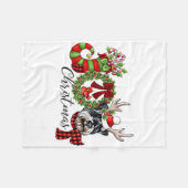 Miniature Schnauzer Christmas Lights Santa Xmas Do Fleecedecke (Vorderseite (Horizontal))