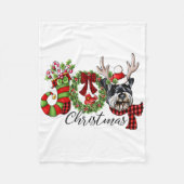Miniature Schnauzer Christmas Lights Santa Xmas Do Fleecedecke (Vorderseite)