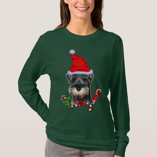 Miniature Schnauzer Christmas Merry T-Shirt (Vorderseite)