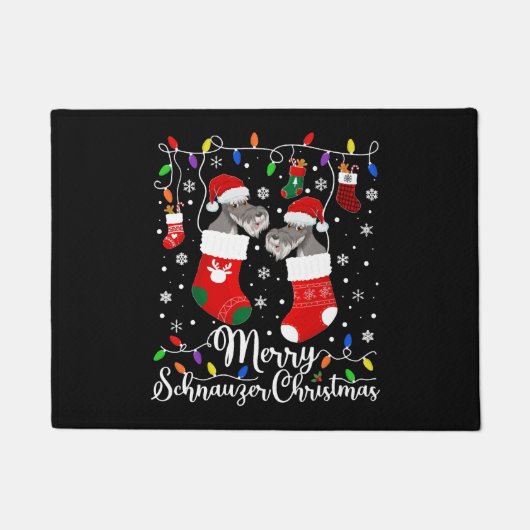 Miniature Schnauzer Christmas Mini Schnauzer Xmas Fußmatte (Vorderseite)