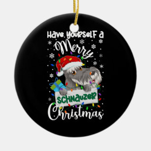 Miniature Schnauzer Christmas Mini Schnauzer Xmas Keramik Ornament