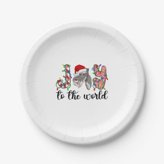 Miniature Schnauzer Christmas Mini Schnauzer Xmas Pappteller (Vorderseite)