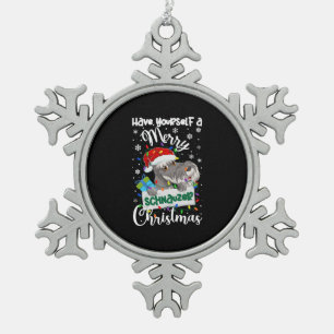 Miniature Schnauzer Christmas Mini Schnauzer Xmas Schneeflocken Zinn-Ornament