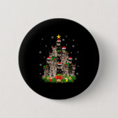 Miniature Schnauzer Christmas Tree Lights Santa Pe Button (Vorderseite)