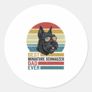 Miniature Schnauzer Dad Vintage Patriotisches T-Sh Runder Aufkleber
