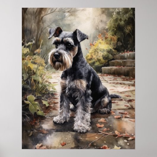 Miniature Schnauzer Dog Art Print Poster (Vorne)