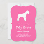 Miniature Schnauzer Dog Baby Shower Girl Pink Einladung (Vorderseite)