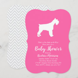 Miniature Schnauzer Dog Baby Shower Girl Pink Einladung