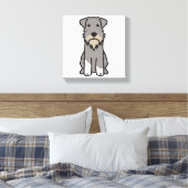 Miniature Schnauzer Dog Cartoon Leinwanddruck (Insitu (Schlafzimmer))