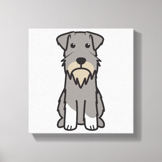 Miniature Schnauzer Dog Cartoon Leinwanddruck (Vorderseite)