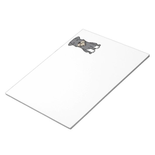 Miniature Schnauzer Dog Cartoon Notizblock (angewinkelt)