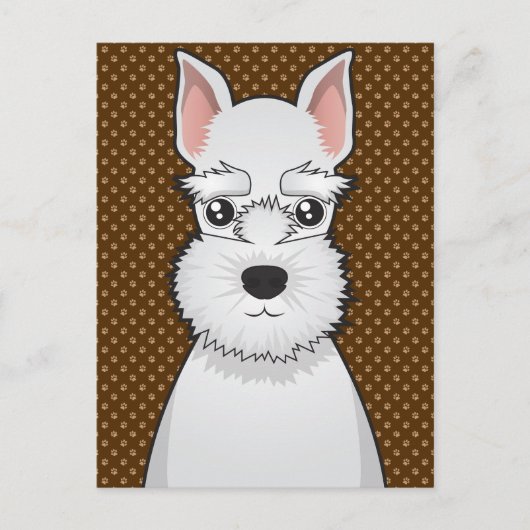 Miniature Schnauzer Dog Cartoon Paws Postkarte (Vorderseite)