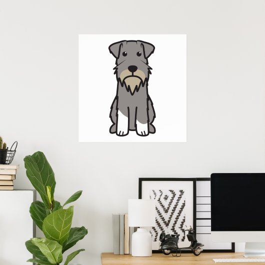 Miniature Schnauzer Dog Cartoon Poster (Heimbüro)