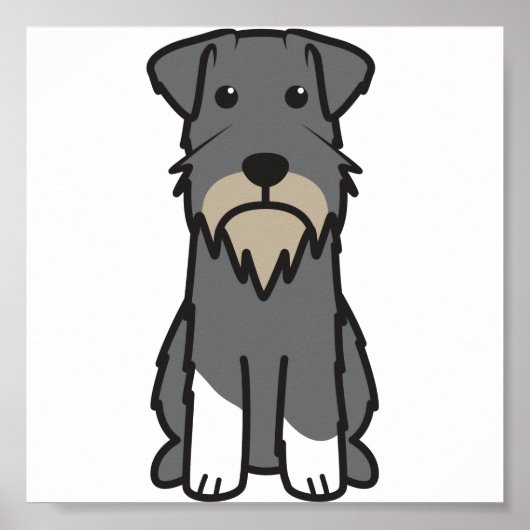 Miniature Schnauzer Dog Cartoon Poster (Vorne)