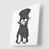 Miniature Schnauzer Dog Cartoon Quadratische Wanduhr (Winkel)