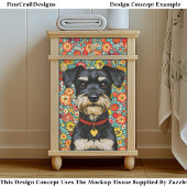 Miniature Schnauzer Dog, Colorful EX2 Decoupage Seidenpapier