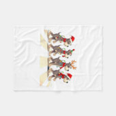Miniature Schnauzer Dog Crossing Road Xmas Fleecedecke (Vorderseite (Horizontal))