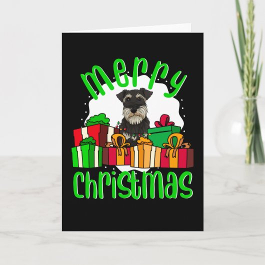 Miniature Schnauzer Dog Frohe Weihnachten Karte (Vorderseite)