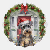 Miniature Schnauzer Dog Front Dog Weihnachten Ornament Karte (Vorderseite)