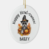 Miniature Schnauzer Dog Halloween Keramik Ornament (Rechts)