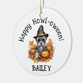 Miniature Schnauzer Dog Halloween Keramik Ornament (Links)