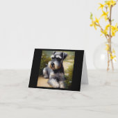Miniature Schnauzer Dog Karte (Gelbe Blume)