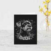 Miniature Schnauzer Dog Lover Retro Style Tattoo Karte (Gelbe Blume)