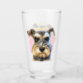 Miniature Schnauzer Dog Lover Süße Tier Pink Glas