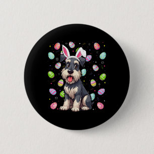 Miniature Schnauzer Dog Ostereier Hunt Sonniges Oh Button