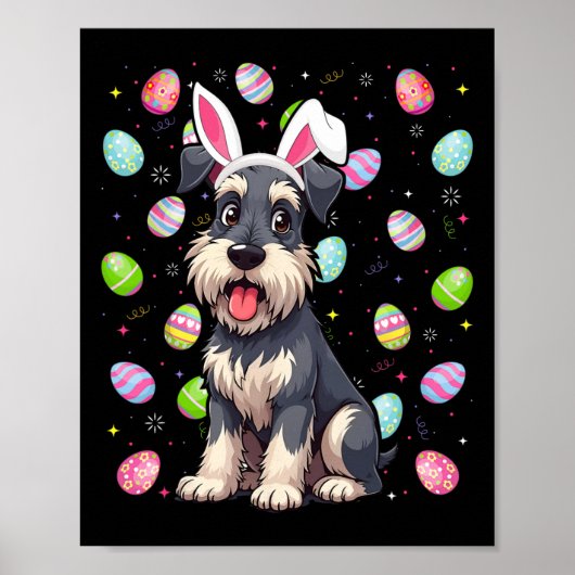 Miniature Schnauzer Dog Ostereier Hunt Sonniges Oh Poster (Vorne)