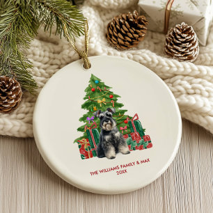 Miniature Schnauzer Dog Personalisierte Weihnachte Keramik Ornament