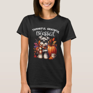 Miniature Schnauzer Dog Pumpkin Gewürz glücklich F T-Shirt