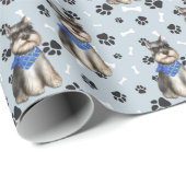 Miniature Schnauzer Dog PW Print Pattern Geschenkpapier (Rolleneckpunkt)