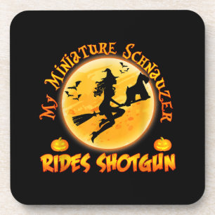 Miniature Schnauzer Dog Rides Shotgun Witz Getränkeuntersetzer