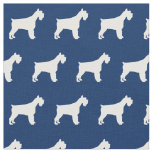 Miniature Schnauzer Dog Silhouette Pet Navy Blue Stoff