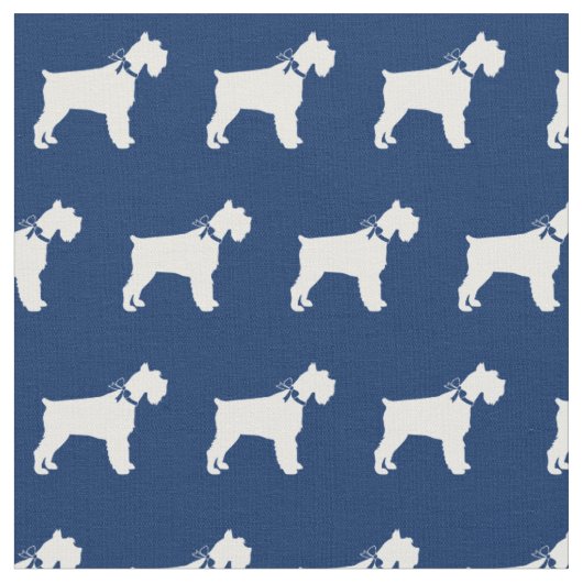Miniature Schnauzer Dog Silhouette Pet Navy Blue Stoff (Nahaufnahme)