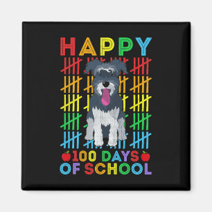 Miniature Schnauzer Dog Student Happy 100 Tage der Magnet
