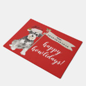 Miniature Schnauzer Dog Weihnachtsmatte Fußmatte (Schrägansicht)