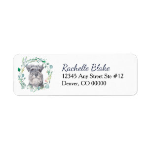 Miniature Schnauzer Dog Wreath Rücksendeadresse