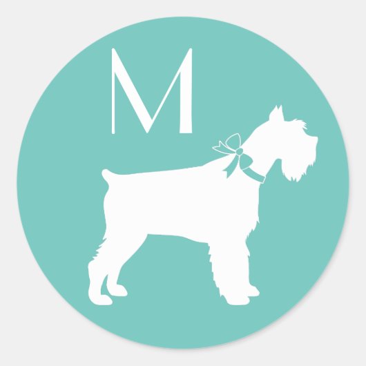 Miniature Schnauzer Doppy Runder Aufkleber (Vorderseite)